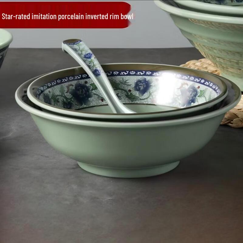 Diruien Thickened Melamine Commercial-Grade Soup and Noodle Bowl