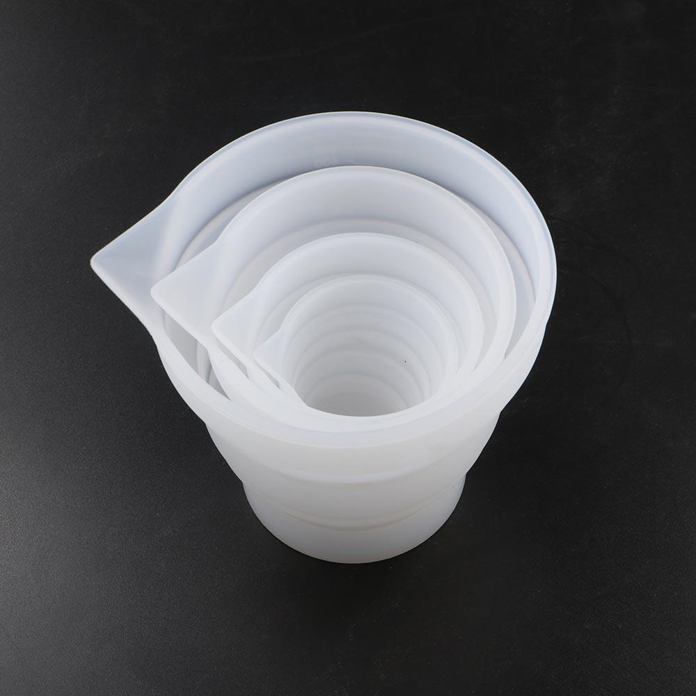 Gjenbrukbar sammenleggbar silikonmålekopp Blandekopp Gradert kopp Epoksyharpiks DIY-kopper Støpeharpiks