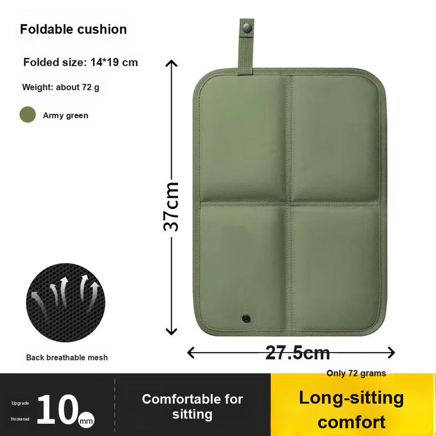 Folding Outdoor Seat Cushion Portable Cooling Moisture-Proof Foam Grass Pad Camping Seat Mat for Picnic, Bus, and Travel 37*27.5cm армия зеленый