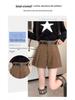 Women's High-Waist Pleated Wide-Leg Shorts for Autumn/Winter - Stylish A-Line Design