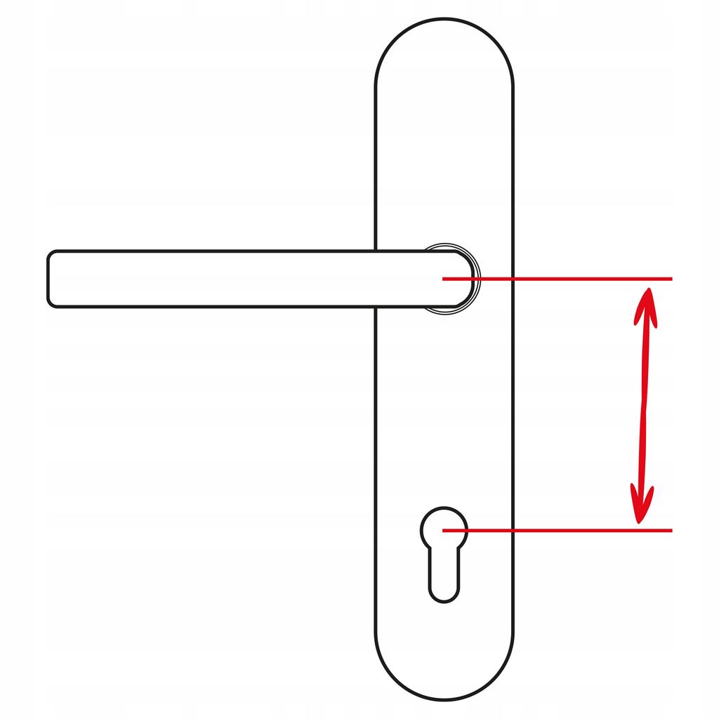 Gate Handle Long Plate Nati 72mm Black Key