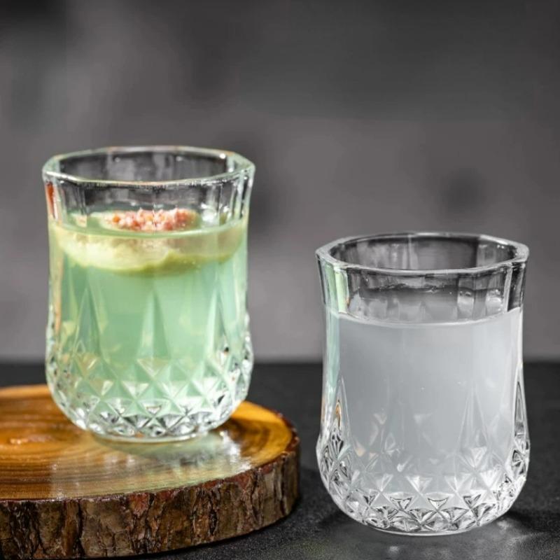 Diamond Shot Glass Cups, Mini Cocktail Glasses Cup Set,Creative Shot Glass Cup, Cute Wine Glass, Transparent Japanese Sake Cups