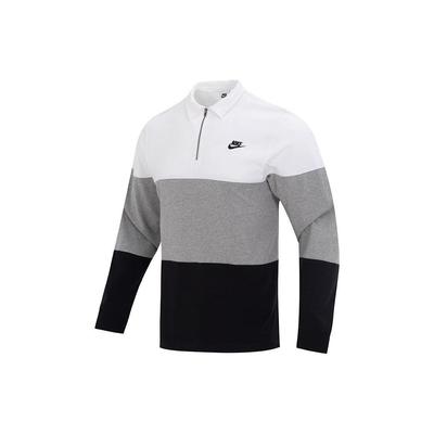 Retro Sports Breathable Long Sleeve T-Shirt With Spliced Brand Logo And Dropped Shoulders Men Tops Grey FB7798-100