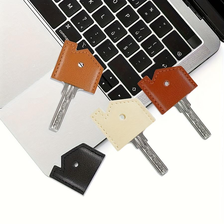 1 шт. Защитные чехлы для ключей, Милые кожаные колпачки для идентификации ключей, Брелоки для дома и офиса, Организация ключей чёрный