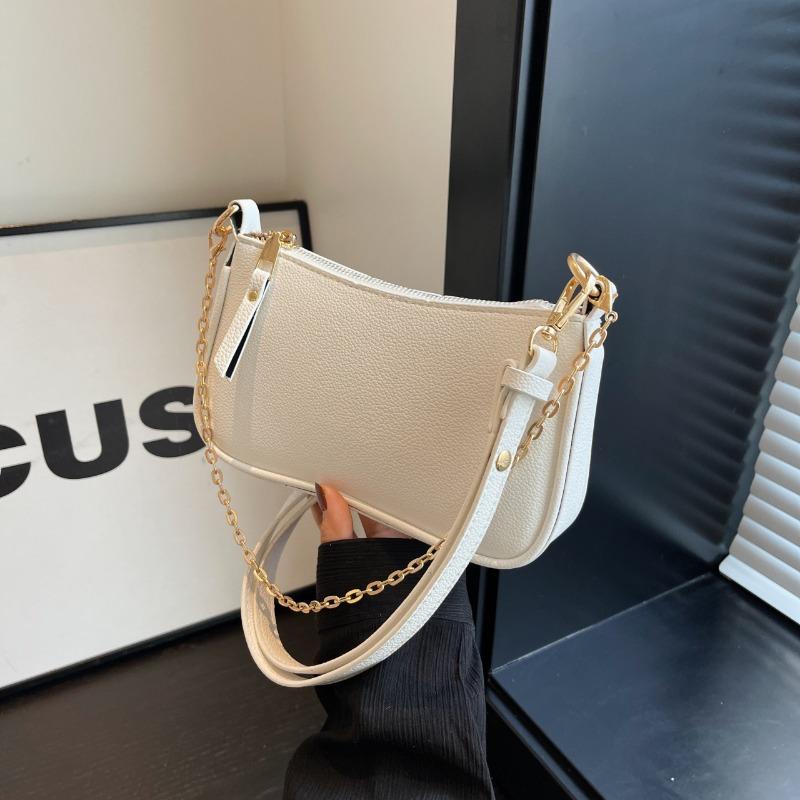 New Lychee Pattern Chain, Armpit Bag, Retro Small Square Bag for Women, One Shoulder Oblique Span Bag for Women
