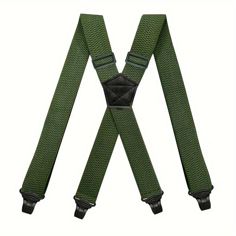 Men'S Wide Heavy Duty Work Strap Adult 4 Clips 120Cm Strap X-Type Elastic Adjustable Strap Bracket Work Men'S Strap  Garter