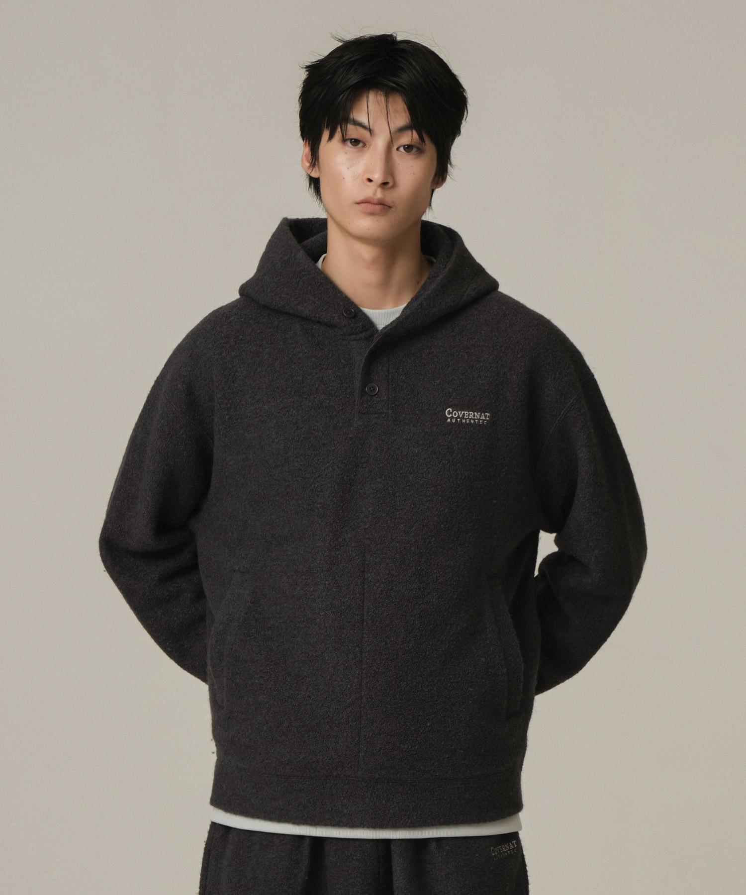 Covernat Boucle Jersey Hoodie Charcoal Charcoal/S