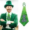 Saint Patrick's Day Novelty Lucky of the Irish Neck Tie and Sequins Bowtie Set for Festival Celebrations and Parties