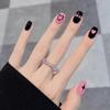 24Pcs Pink Silver Glitter Diamond Fake Nails Long Ballerina Press On Nails Reusable False Nail Tips Set