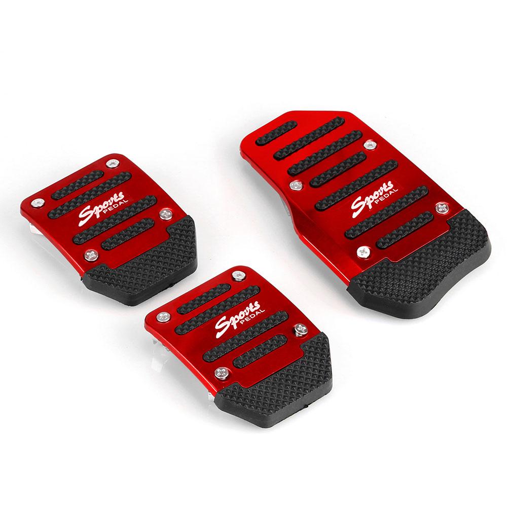 3Pcs Universal Racing Manual Non-Slip Foot Pedal Pad Cover Aluminum Automatic Gear Brake Accelerator Car Interior Accessories