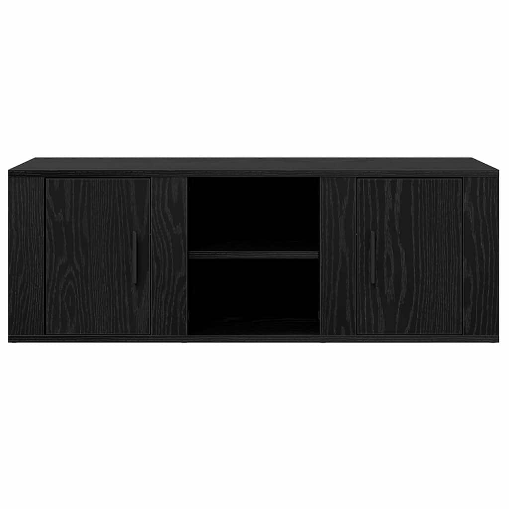TV Stand Black Oak Effect 100 x 31.5 x 35 cm