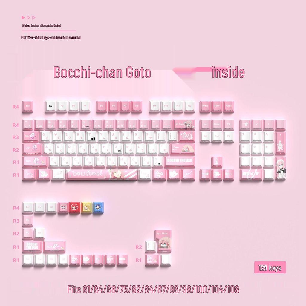 Bocchi-chan Translucent Side-printed Keycap for Most Mechanical Keyboards