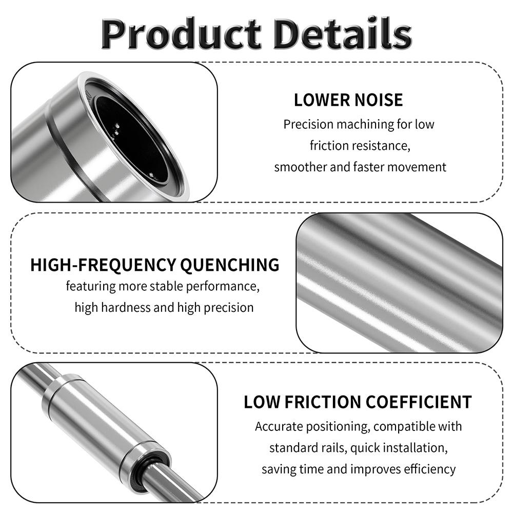 1pcs LML5 LML6 LML8 LML10 LML12 LML13~LML40 Long Linear Bearing Bushing CNC Linear Bearings for Rods Rail Linear Shaft Parts