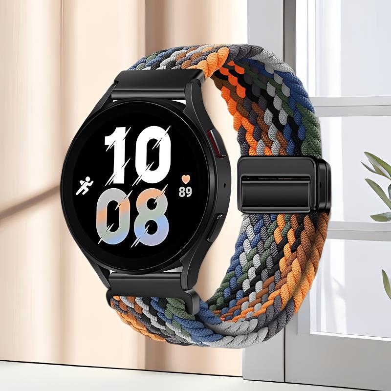 18/20/22mm Fashion Magnetic Nylon Strap for Samsung Galaxy 7/6/5/Huawei GT 6/5/4/Garmin Fenix 7/Forerunner 265 Replacement Band