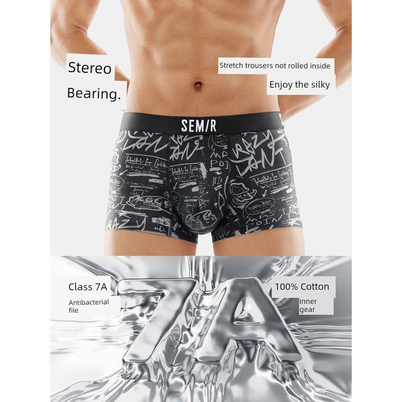 

Senma Men s Underwear 100% Cotton 7A Grade Antibacterial Crotch Cartoon Boys 2025 New Four-Corner Trunks Crazy World L(Men 50.00 kg-55.00 kg recommend])
