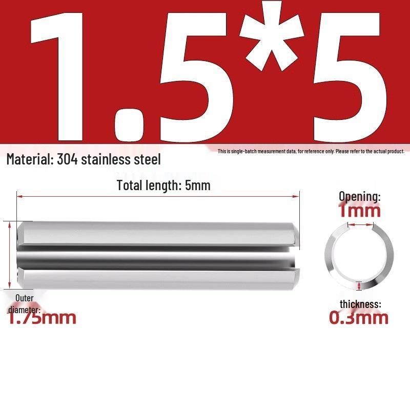 304 Stainless Steel Slotted Spring Pin, Cylindrical Shaft Pin, Locating and Hollow Pin (M5-M12)
