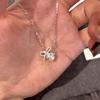 Stainless Steel Silver-Plated Zircon Bow Love Necklace 2026 New Style Exquisite Non-Fading Clavicle Chain Jewelry for Women