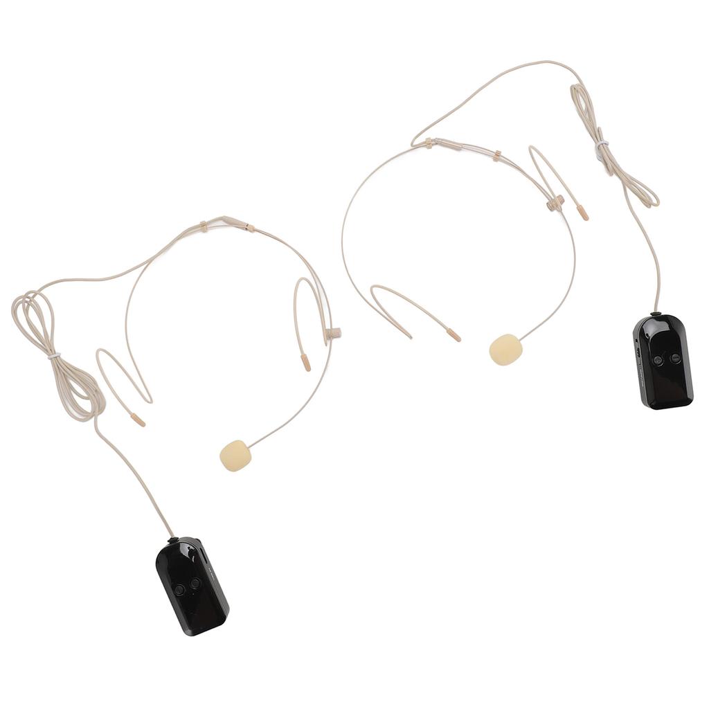 Head Mounted Wireless Microphone 2.4G Wireless 2 Transmitter and 1 Receiver Headset Mic