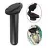 Black ABS Rod Tube Insert for Deck Mount Use, Fishing Accessory with Cap Cover, Top Collar, and Screw-Ready Opening for Rod Storage Use