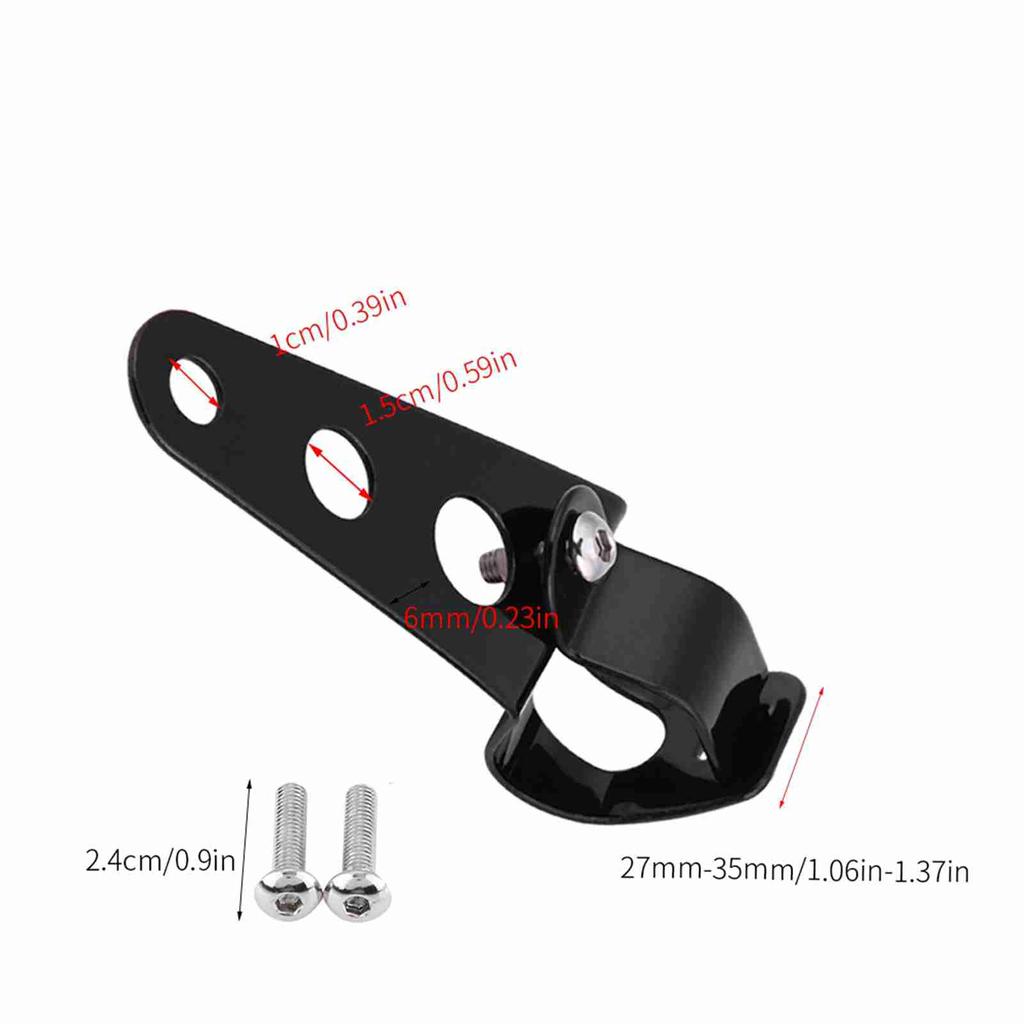 1 Pair Stainless Steel Motorcycle Headlight Bracket Fork Small Mount Stand Support (Black)