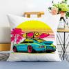 sports car illustration Cushion Cover Washable Linen comfort Soft  for Sofa Bed Cozy Home Room Decor