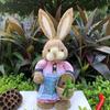 35cm Handmade Easter Bunny Decoration Cute Straw Rustic Party Desktop Decorations for Home