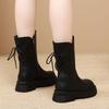 Medium boots women's spring and autumn new comfortable and good-looking thick-soled boots velvet flat-soled Martin boots winter cotton boots