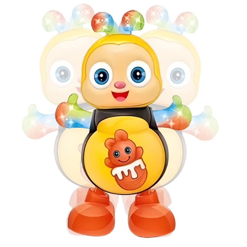 Dancing Bee Electric Toys with Musical and Lights  Electronic Cartoon Bee Preschool Learning Toys Dancing Animal Bee Singing Toy