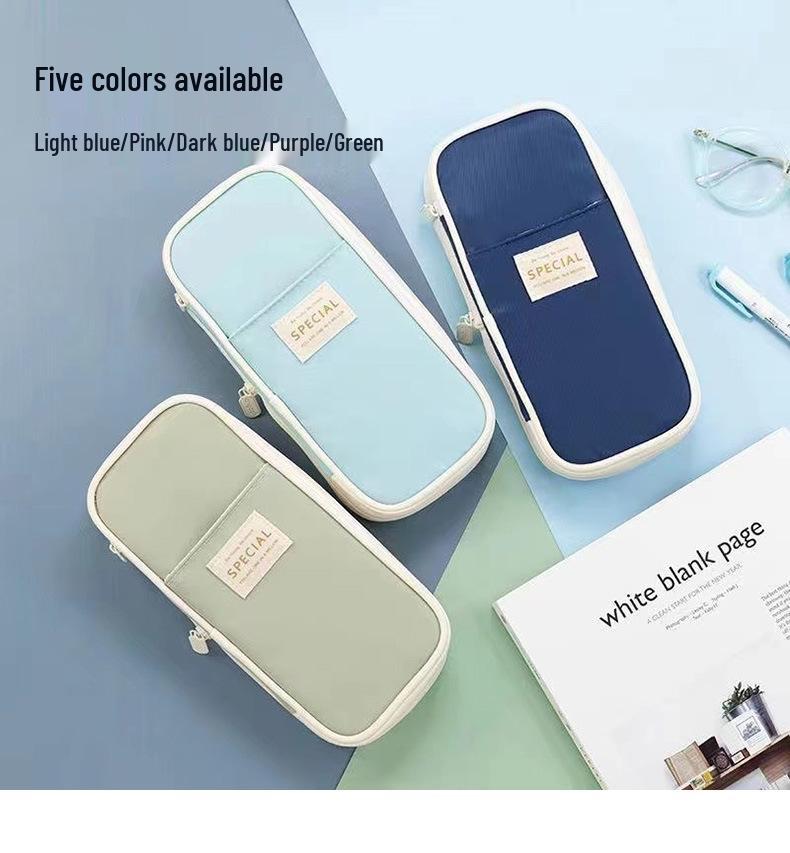 Double Layer Oxford Pencil Case: Large Capacity Multi-hole Art Sketching Storage Bag for Students