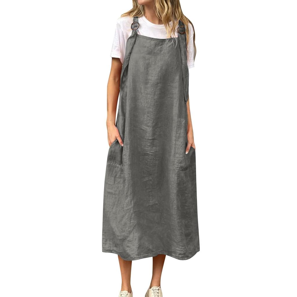 Womens Summer Dresses Sleeveless Casual Solid Color Dresses