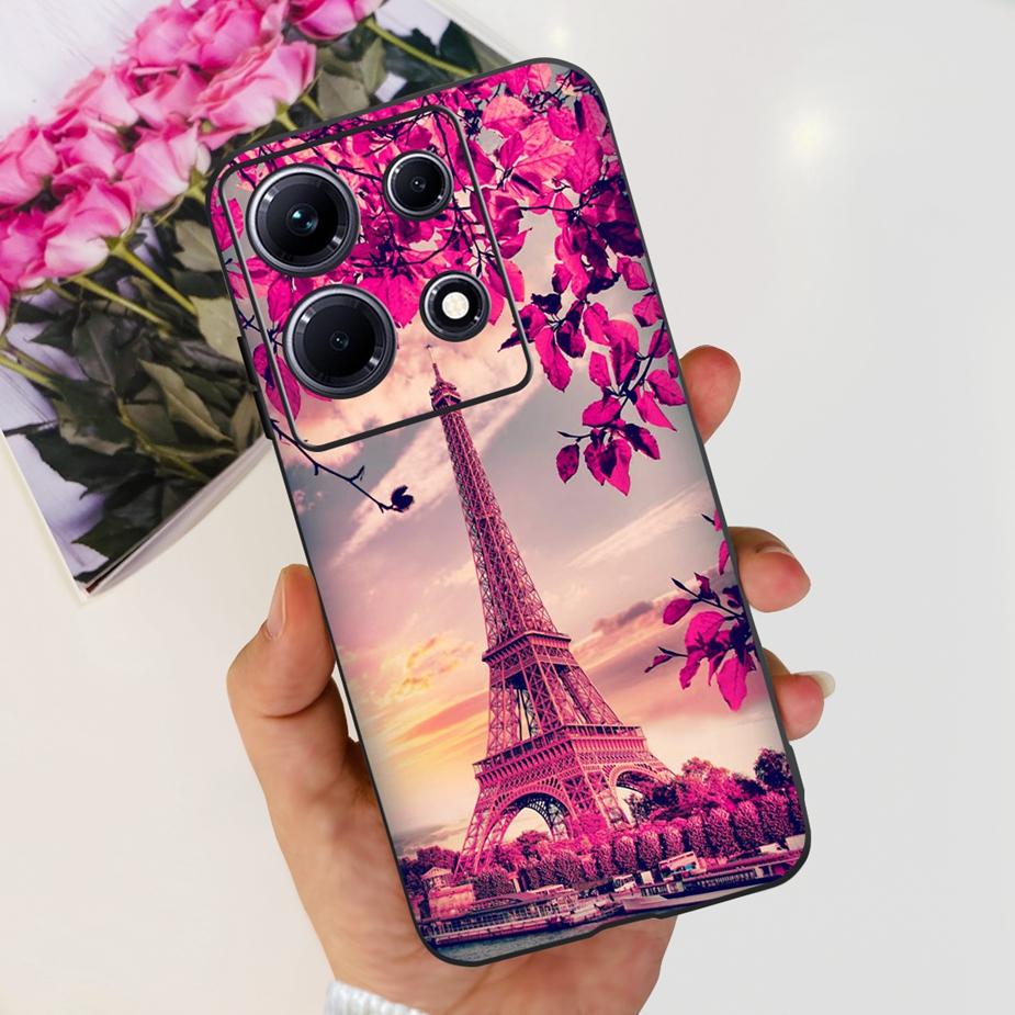 For Infinix Note 30i Case X6716 Stylish Cat Flowers Painted Cover Soft Silicone Phone Case For Infinix Note 30 Pro Note30 Bumper