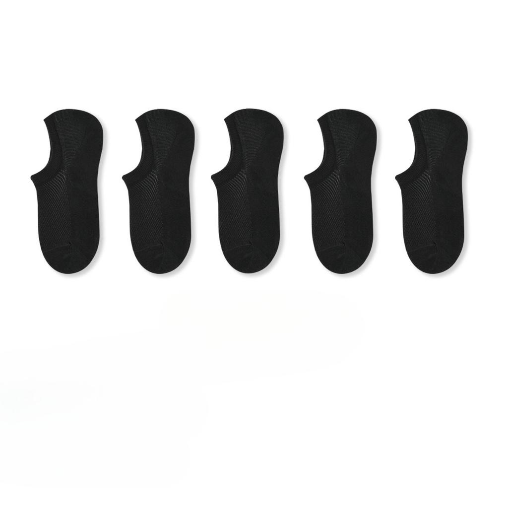 5 Pairs of Men's Summer Thin 7A Antiseptic and Deodorant Cotton Sweat Absorber Mesh Can Not Fall Off The Heel Socks