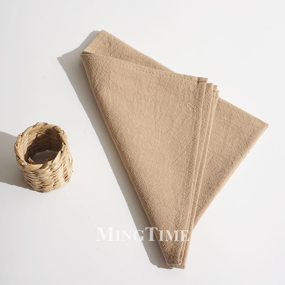 6pcs Cloth Napkins 40cm X 40cm Plain Washed Cotton Vintage Reusable Table Napkin for Gatherings Wedding Baby Shower Dinner Party