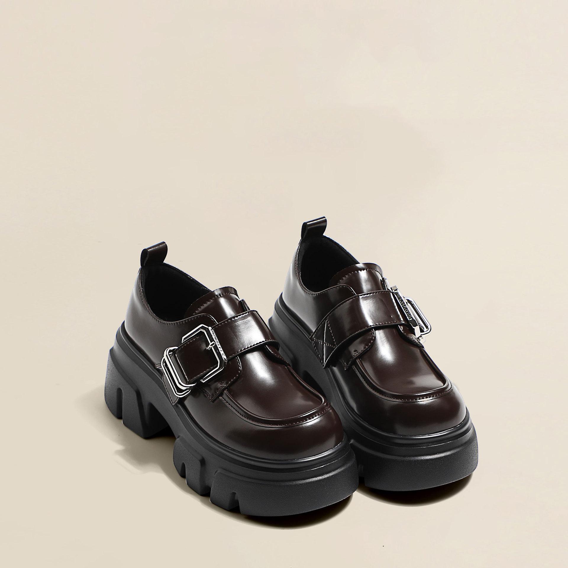 

Muffin platform heightening loafers women s shoes British small leather shoes 2025 spring and autumn new jk Mary Jane shoes single shoes 39