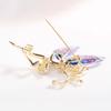 Rhinestone Brooch Dancing Girl Lapel Pins Coat Corsage Angel Wings Brooch Women Crystal Brooches