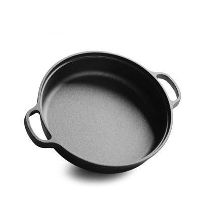 WuTuo Non-Coated Cast Iron Frying Pan with Double Handles