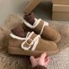 Fashion Flats Women Fluffy Short Boots Suede Fashion Buckle Loafers Shoes 2025 Winter New Casual Sneakers Designer Elegant Ankle Knee