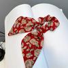 Hair Tie Floral Print Long Ribbon Chiffon Fabric Hair Rope Easy to Wear Bun Half-Tied Hairstyles Ponytail Holder Hair Accessory