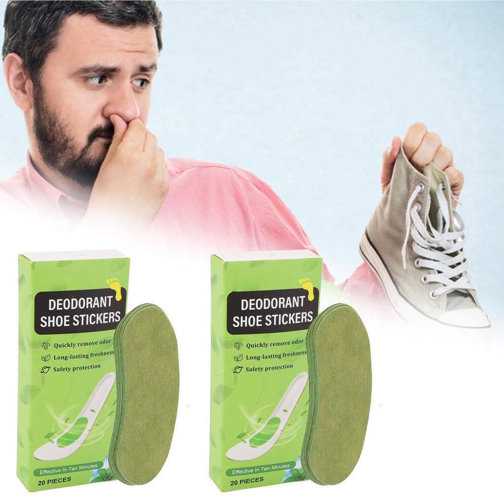 40pcs Shoe Deodorizing Stickers Breathable Sweat Wicking Comfortable Odor Removal Insoles Stickers For Sports Shoes