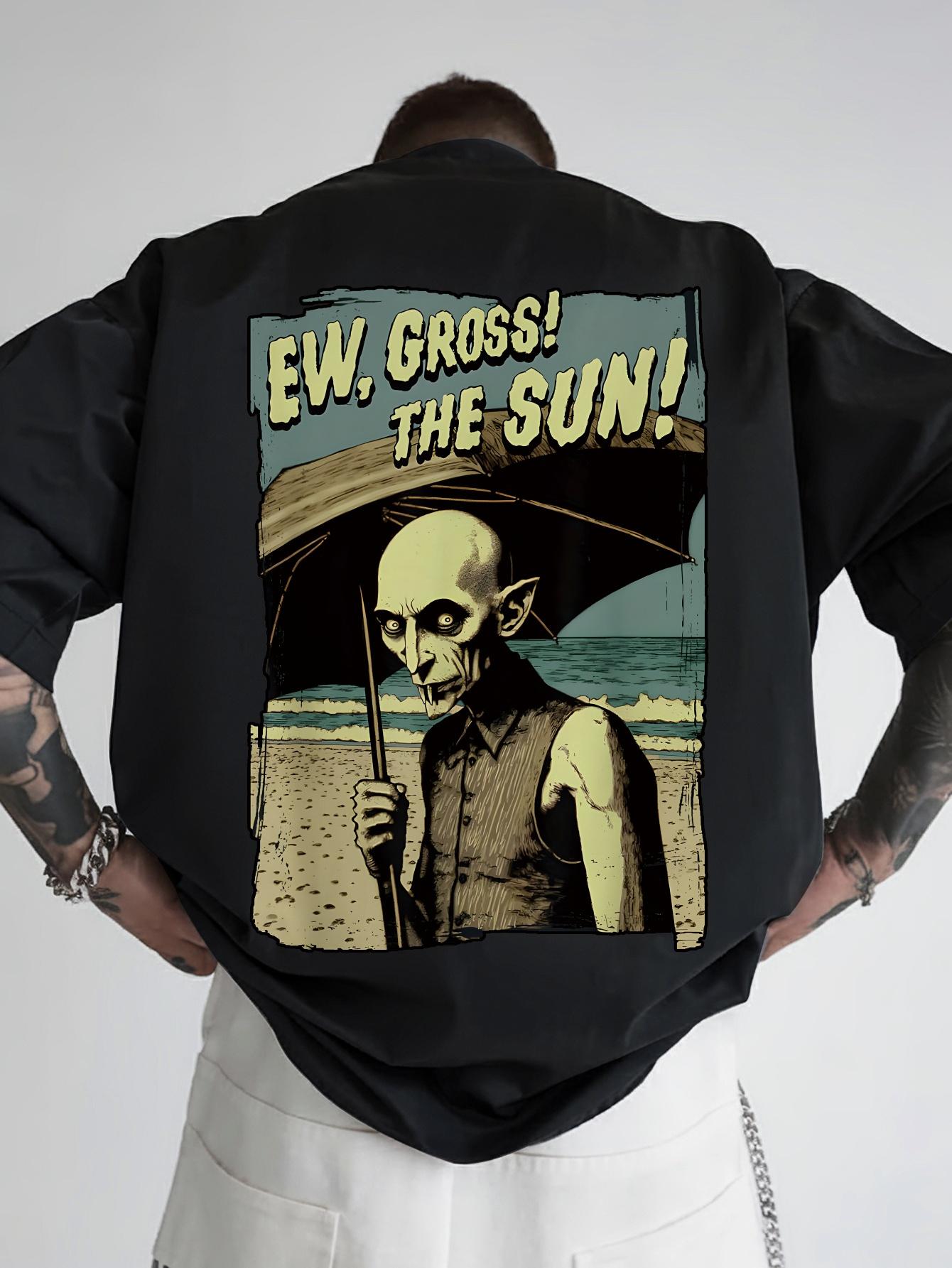 Casual Short Sleeve T-shirt with Humorous  EW M