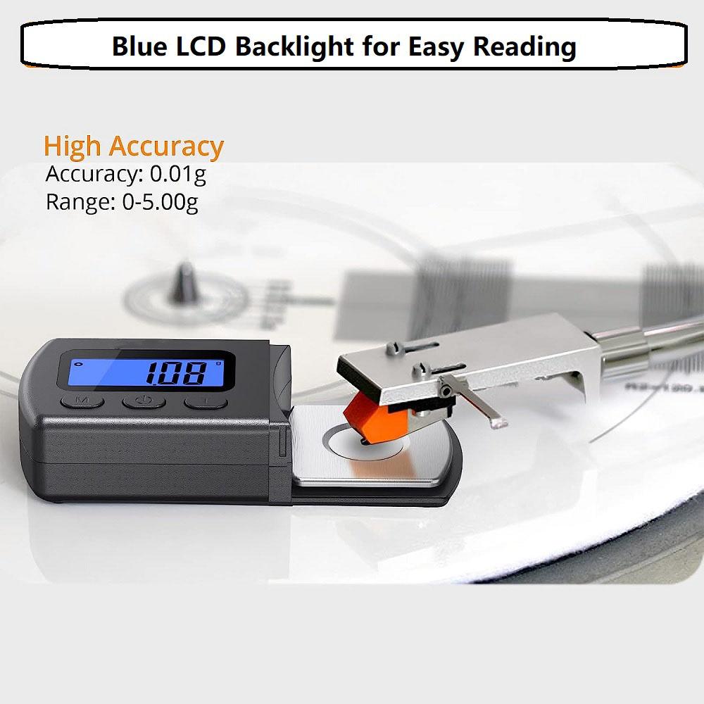 Digital LCD Cartridge Scale Gauge 0.01g/5.00g Turntable Stylus Force Gauge Gray