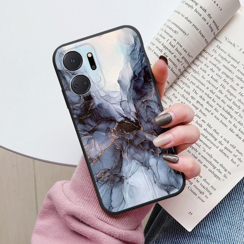 Case For Honor X7a Back Cover Protective Silicone Funda Fashion Marble Stone Texture Coque For HonorX7a 6.75 X8b X7b X7c X7d X8c
