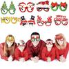 Plastic Merry Christmas Glasses Decorative Deer Horn Glasses Santa Snowman Glasses  Christmas