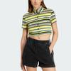 Adidas Originals Color Block Slim Fit Single Breasted Button Down Short Sleeve Shirt Women shirts Multicolor JC5333
