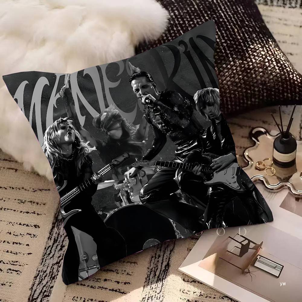 Maneskin Damiano David Vintage Pillow Case Square Pillow Bedroom Sofa Leisure Comfort Cushion Car Living Room Home Decoration