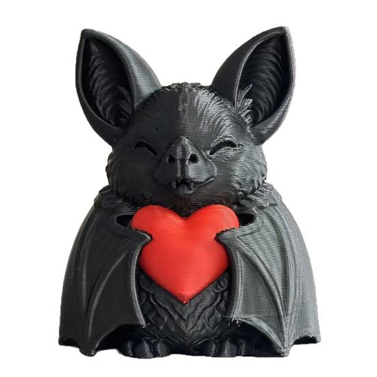 

Cute Red Heart Bat 3D Printed Halloween Decoration Novelty Tabletop Sculpture S