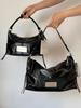 MATIN Dumpling Bag for Women Large Capacity Side Zip Black Shoulder Crossbody Tote Kim Style