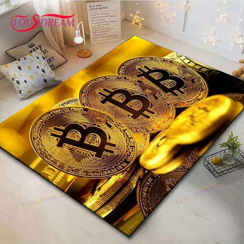 Hot Exquisite 3D Bitcoin BCT Printed Carpet Outdoor Rug Area Rug Non-slip Carpet Bedroom Decor Carpet for Room Gift
