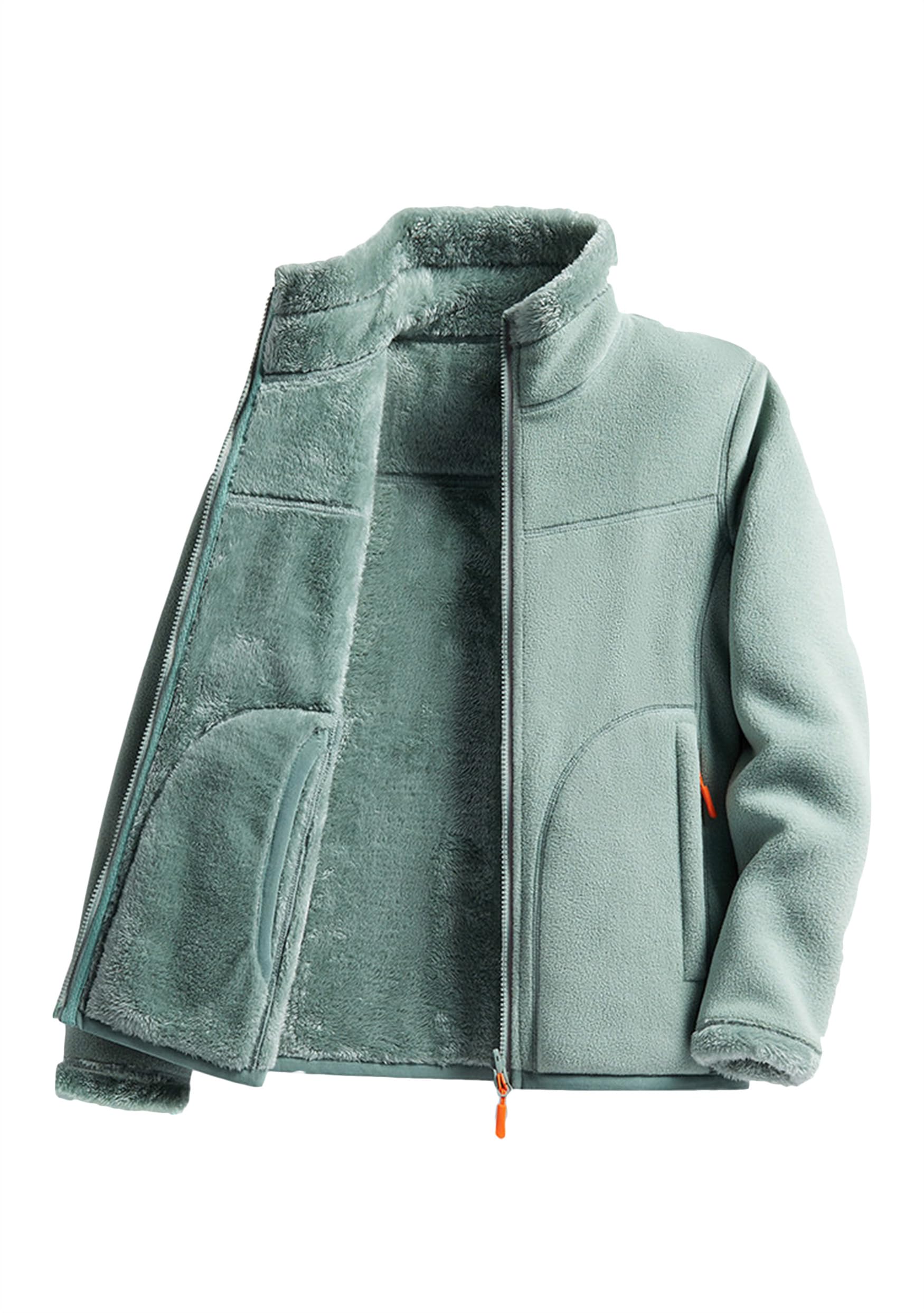 OMZIN Zip Loose Size L Women s Fleece-Lined Hoodie, Fit, Thick, Fleece-Lined, Soft, Lightweight, Warm, Zip-Up Jacket, Green, зелёный