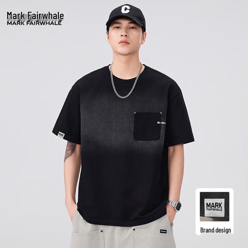 Mark Hua Fei Men's Gradient Washed Loose Short-Sleeve T-Shirt